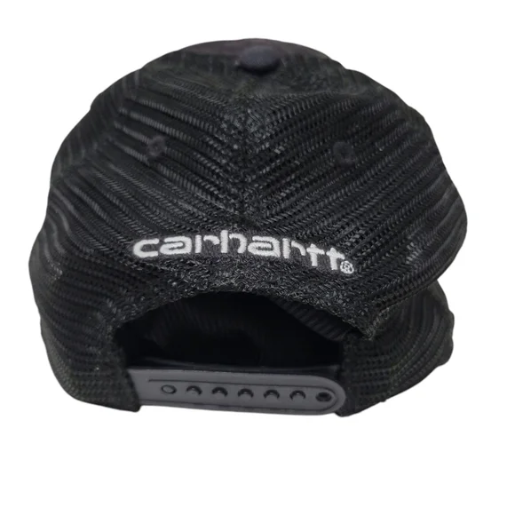 Carhartt Men's Black Meshback Cap Hat One Size Excellent Condition - Picture 7 of 7